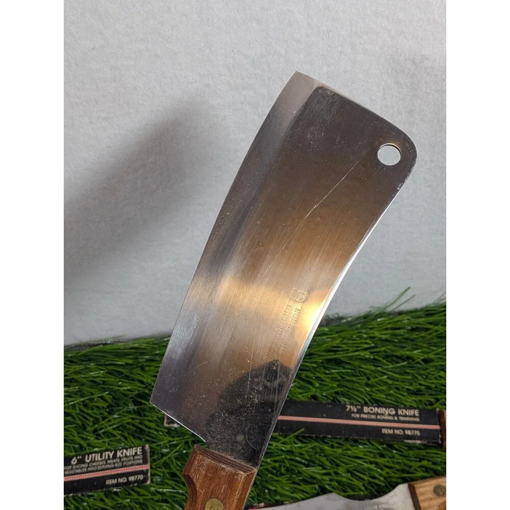 5PC Vintage GOURMET CUTLERY Kitchen KNIVES High Carbon  Wood Handles Made Japan